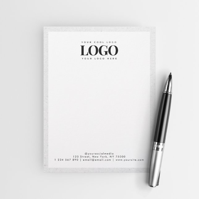 Gray Kraft Add Your Rectangle Business Logo Text Letterhead (Creator Uploaded)