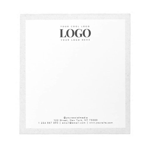 Gray Kraft Add Your Rectangle Business Logo Text  Notepad