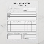 Gray Kraft Earthy Custom Business Invoice Receipt  Letterhead (Front)