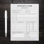Gray Kraft Earthy Custom Business Invoice Receipt  Letterhead<br><div class="desc">This modern,  elegant invoice template would be great for your business needs! Easily add all the necessary info by clicking on the "personalize" option.</div>