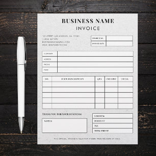 Gray Kraft Earthy Custom Business Invoice Receipt  Letterhead