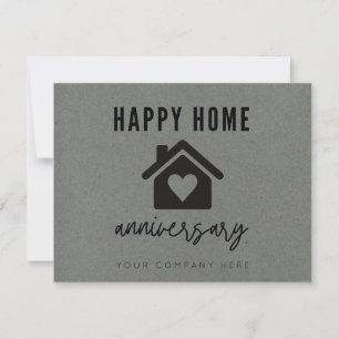 Gray Kraft Heart House Home Anniversary Card