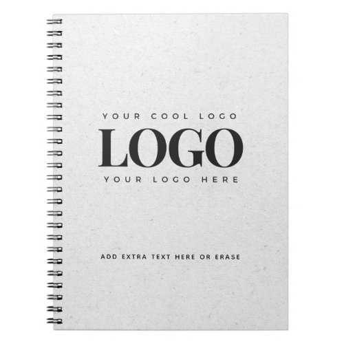 Gray Kraft Paper Look Round Logo Business Custom Notebook