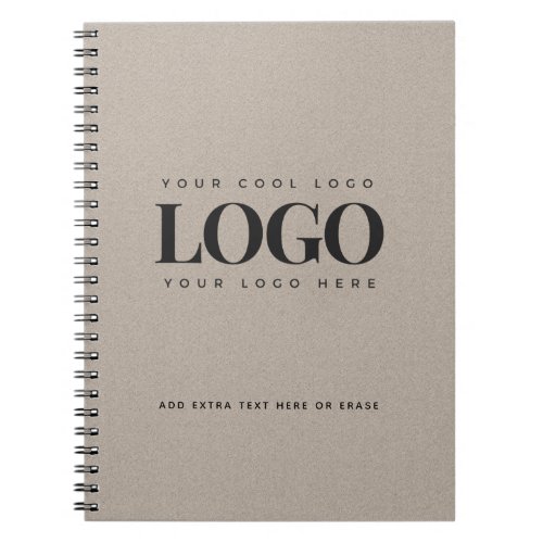 Gray Kraft Paper Look Round Logo Business Custom  Notebook