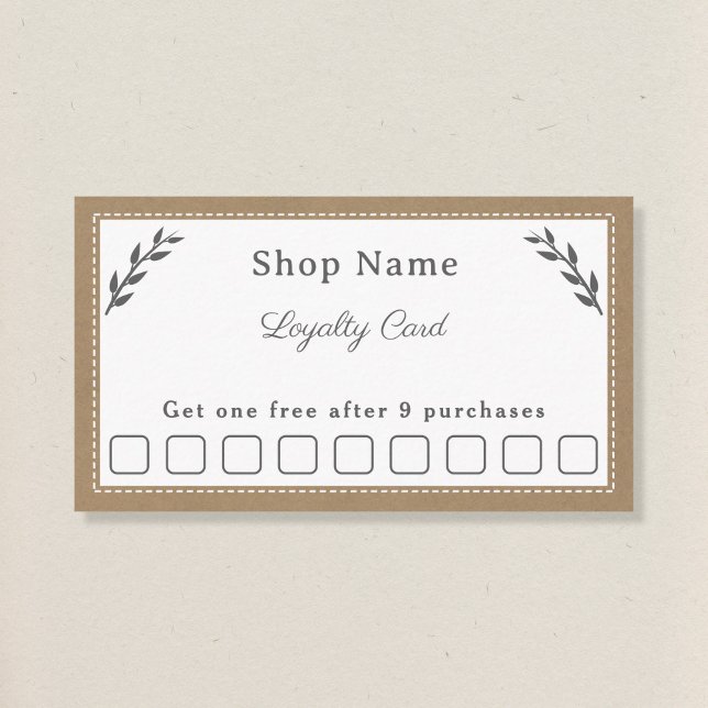 Gray, Kraft & Rustic Loyalty Card (Gray, Kraft & Rustic Loyalty Card)
