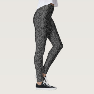Gray Lace On Black Leggings