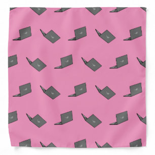 Gray Laptop with Bird Logo Cartoon Bandana