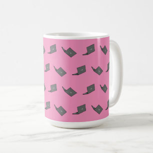 Gray Laptop with Bird Logo Cartoon Coffee Mug