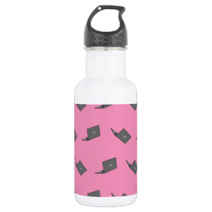 Gray Laptop with Bird Logo Cartoon Stainless Steel Water Bottle