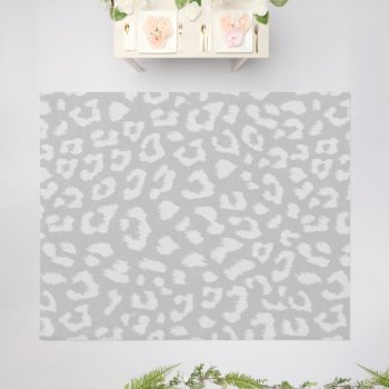 Gray Large Leopard Print Patterned Outdoor Rug by HoundandPartridge at Zazzle