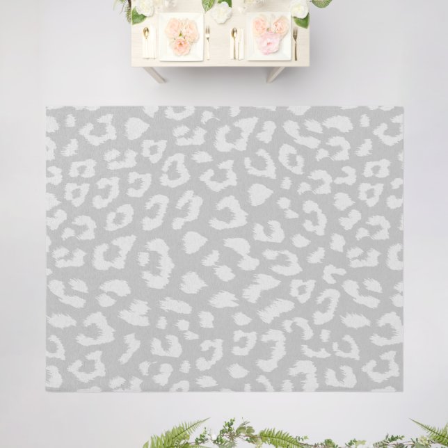 Gray Large Leopard Print Patterned Outdoor Rug (Insitu (Wedding 2))