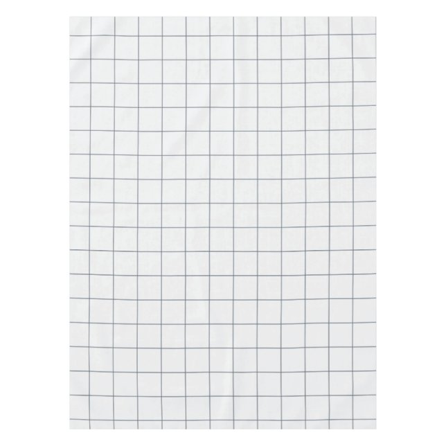 Gray Large Windowpane Plaid Tablecloth (Front)