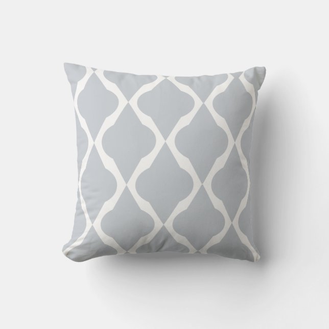 Gray Lattice Throw Pillow (Front)