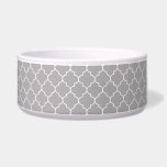 Gray Latticework, Quatrefoil, Moroccan Trellis Bowl<br><div class="desc">Elegant,  stylish and sophisticated Moroccan trellis pattern in gray color. Modern and trendy gift,  perfect for the latticework lover in your life.</div>