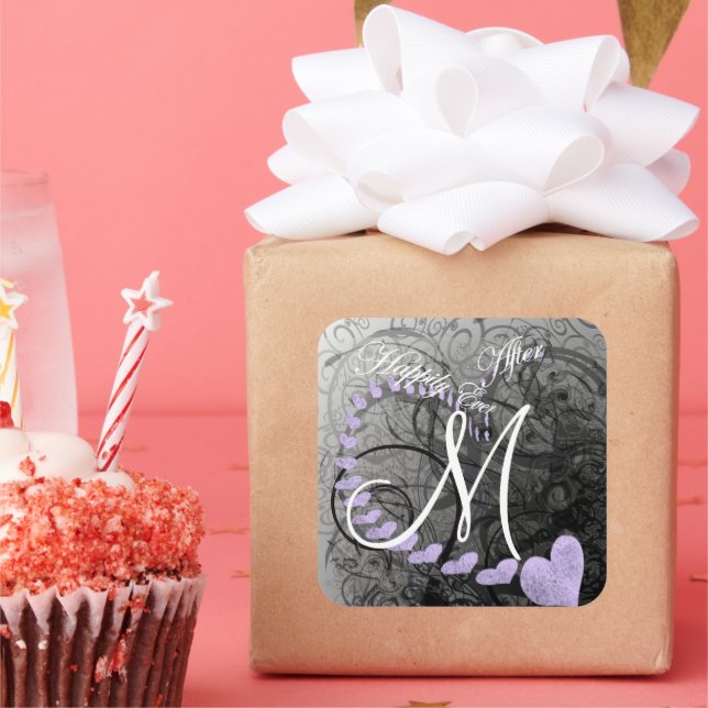 Gray & Lavender Happily Ever After Wedding Seals (Party)