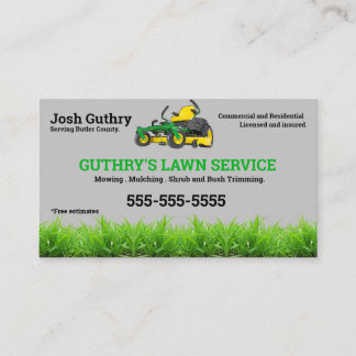 Gray Lawn Care Business Card