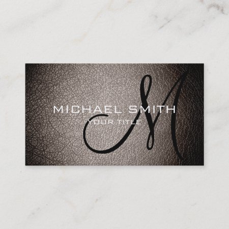 Gray Leather Business Card