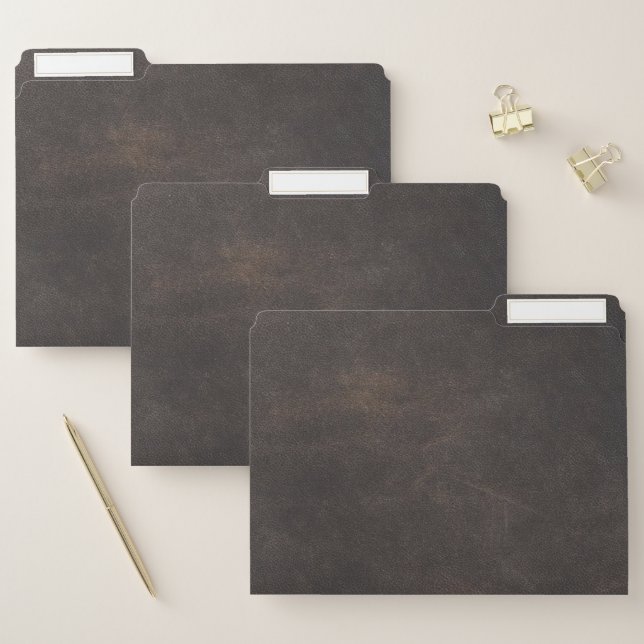 Gray leather file folder (Set)
