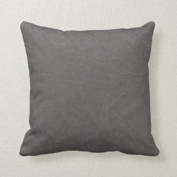 Gray Leather Look (mock Leather) Fabric Pillow by Stormborn at Zazzle