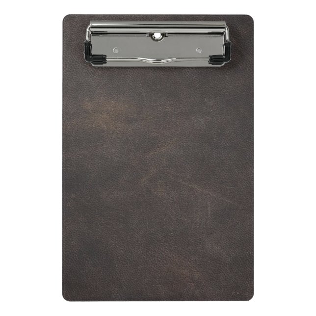 Gray leather mini clipboard (Front)