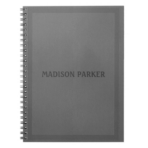 Gray Leather Notebook