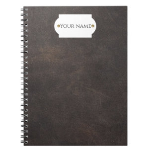 Gray leather notebook
