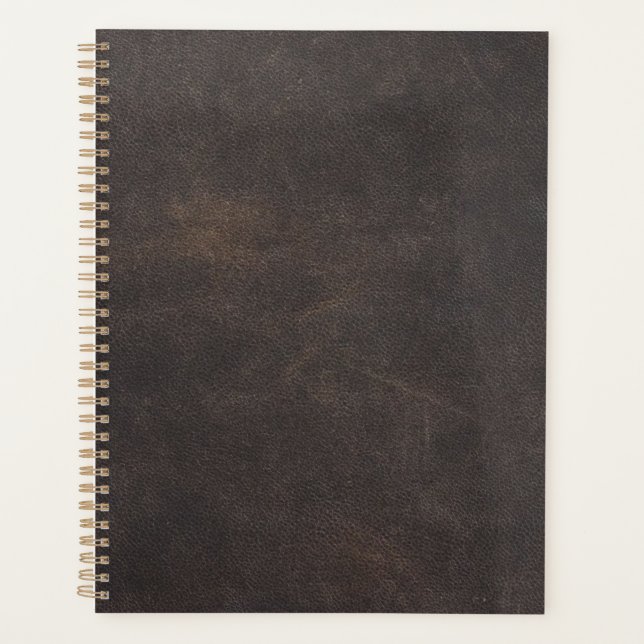 Gray leather  planner (Front)