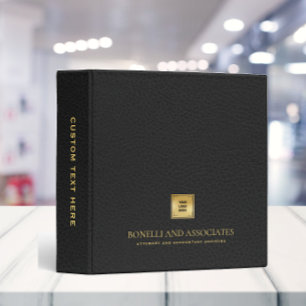 Gray Leather Professional Gold LOGO PRESENTATION 3 Ring Binder