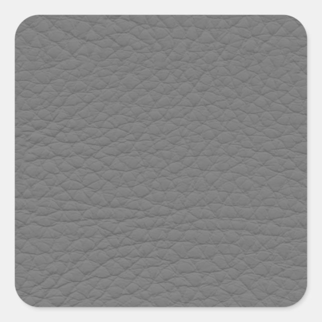Gray Leather Texture Square Sticker (Front)