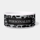 Gray Leopard Animal Print   Bowl<br><div class="desc">Pet Bowl. Featuring a stylish gray Leopard animal pattern ready for you to personalize. ✔NOTE: ONLY CHANGE THE TEMPLATE AREAS NEEDED! 😀 If needed, you can remove the text and start fresh adding whatever text and font you like. 📌If you need further customization, please click the "Click to Customize further"...</div>