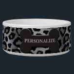 Gray Leopard Animal Print   Bowl<br><div class="desc">Pet Bowl. Featuring a stylish gray Leopard animal pattern ready for you to personalize. ✔NOTE: ONLY CHANGE THE TEMPLATE AREAS NEEDED! 😀 If needed, you can remove the text and start fresh adding whatever text and font you like. 📌If you need further customization, please click the "Click to Customize further"...</div>