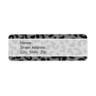 Gray Leopard Animal Print Label