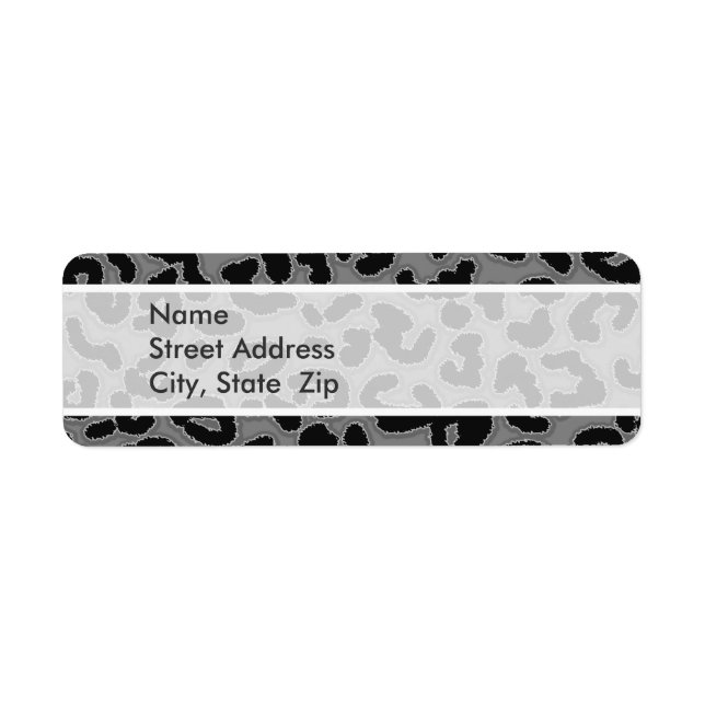 Gray Leopard Animal Print Label (Front)