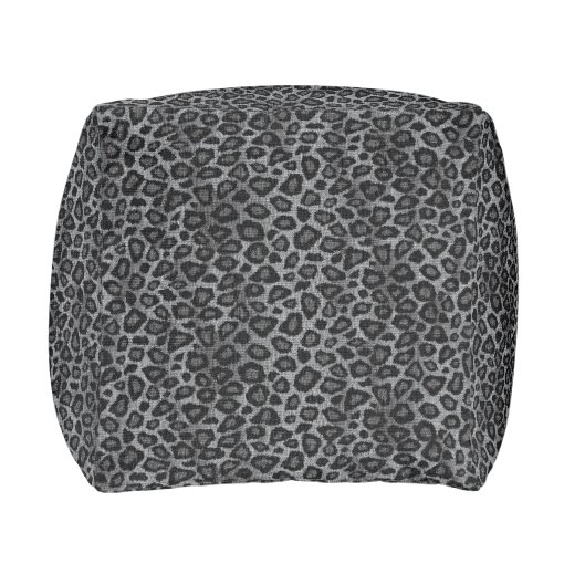 Gray Leopard Animal Skin Print Pouf Zazzle