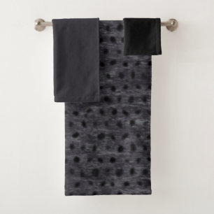 Gray Leopard Bath Towel Set