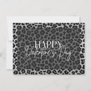 Gray Leopard Happy Valentine's Day Card