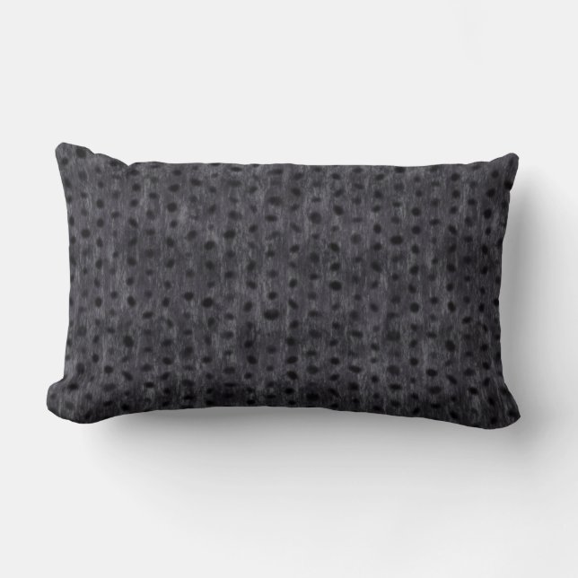 Gray Leopard Lumbar Pillow (Front)