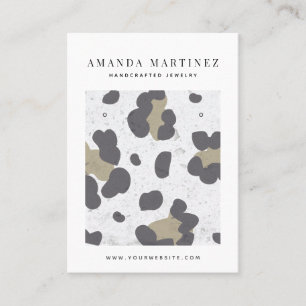 Gray Leopard Pattern Earring Display Business Card