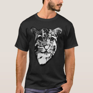 Gray Leopard predator print head imprint with wild T-Shirt