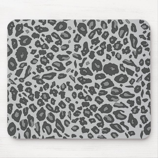 Gray leopard print mouse pad (Front)