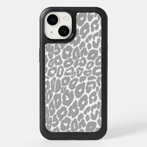 Gray Leopard Print Spot Changer OtterBox iPhone 14 Case