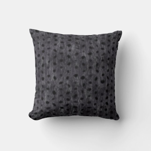 Gray Leopard Throw Pillow (Front)