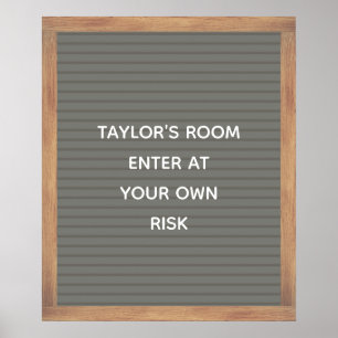Gray Letter Board Sign Custom Message Poster