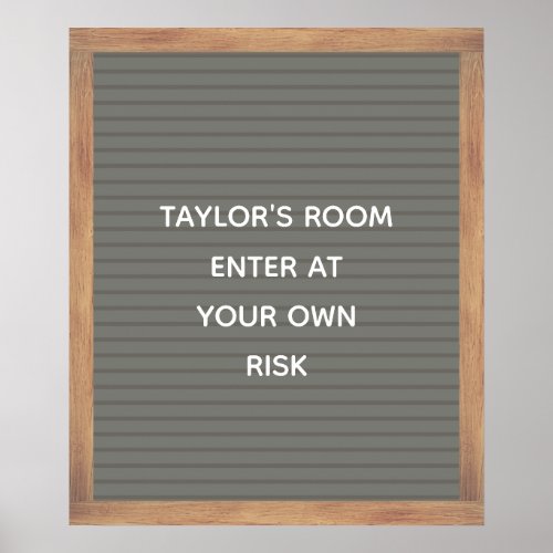 Gray Letter Board Sign Custom Message Poster
