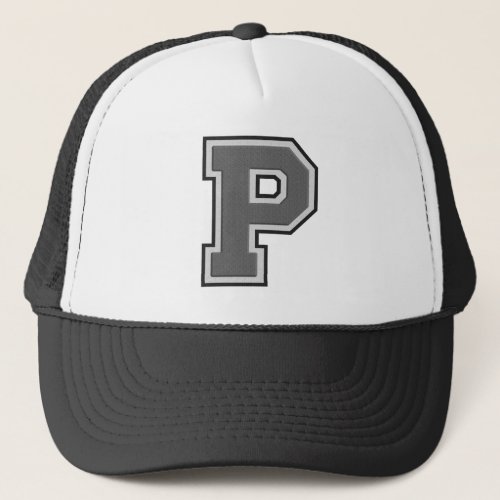 Gray Letter P Trucker Hat