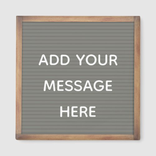 Gray Letterboard in Frame Custom Message Magnet