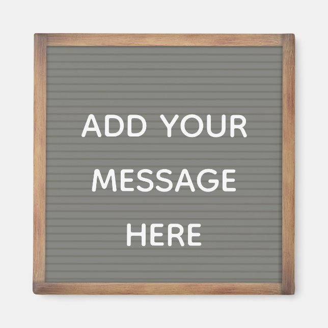 Gray Letterboard in Frame Custom Message Magnet (Front)