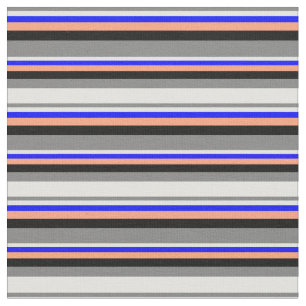 Gray, Light Cyan, Blue, Light Salmon, and Black Fabric