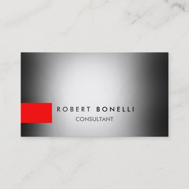 Gray Light Effect Red Consultant Business Card (Front)
