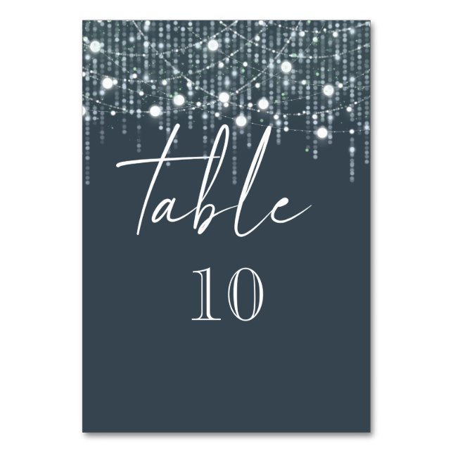 Gray & Light Hanging Lights Table Number (Front)